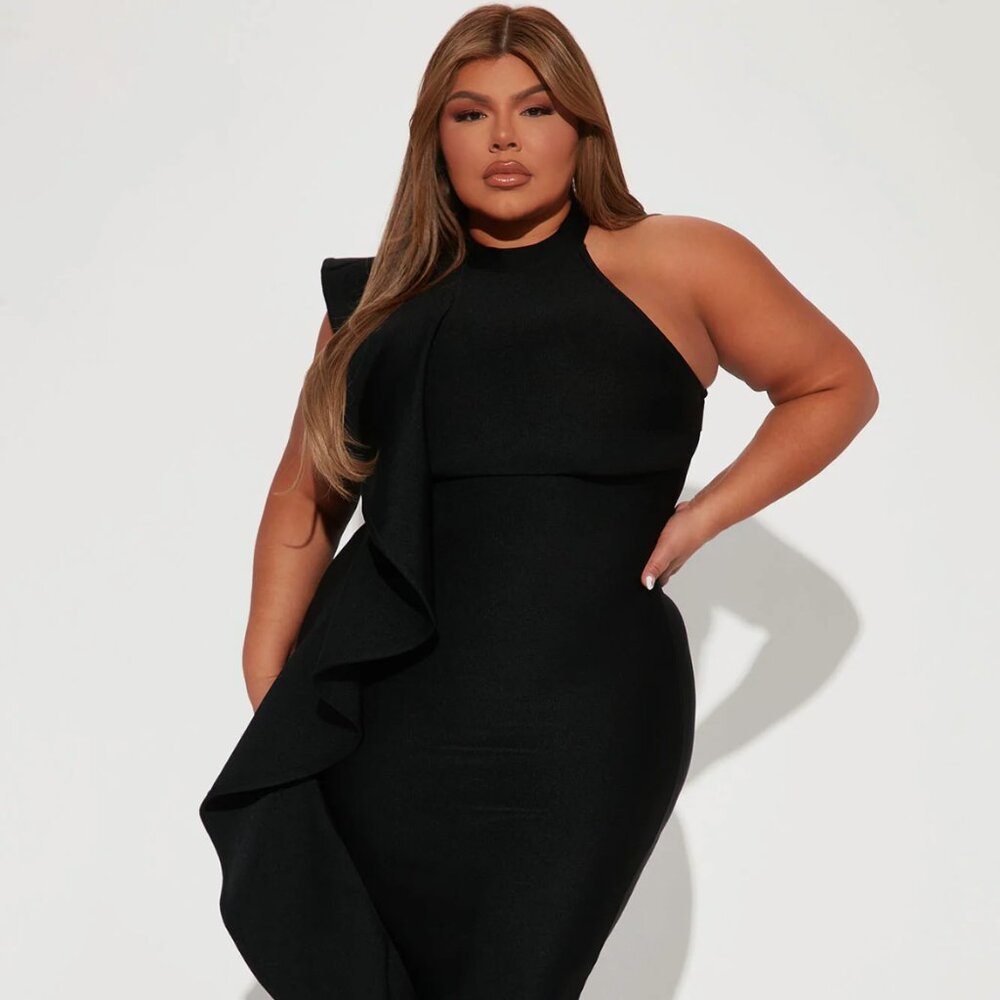 NWT Fashion Nova Black Raylin Bandage Dress Sz XL